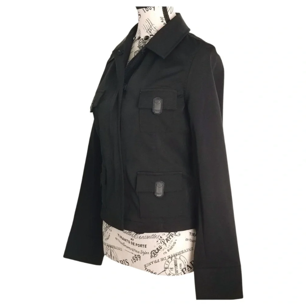 🇫🇷 Y2K Black Military Jacket Size Small - Picture 6 of 9